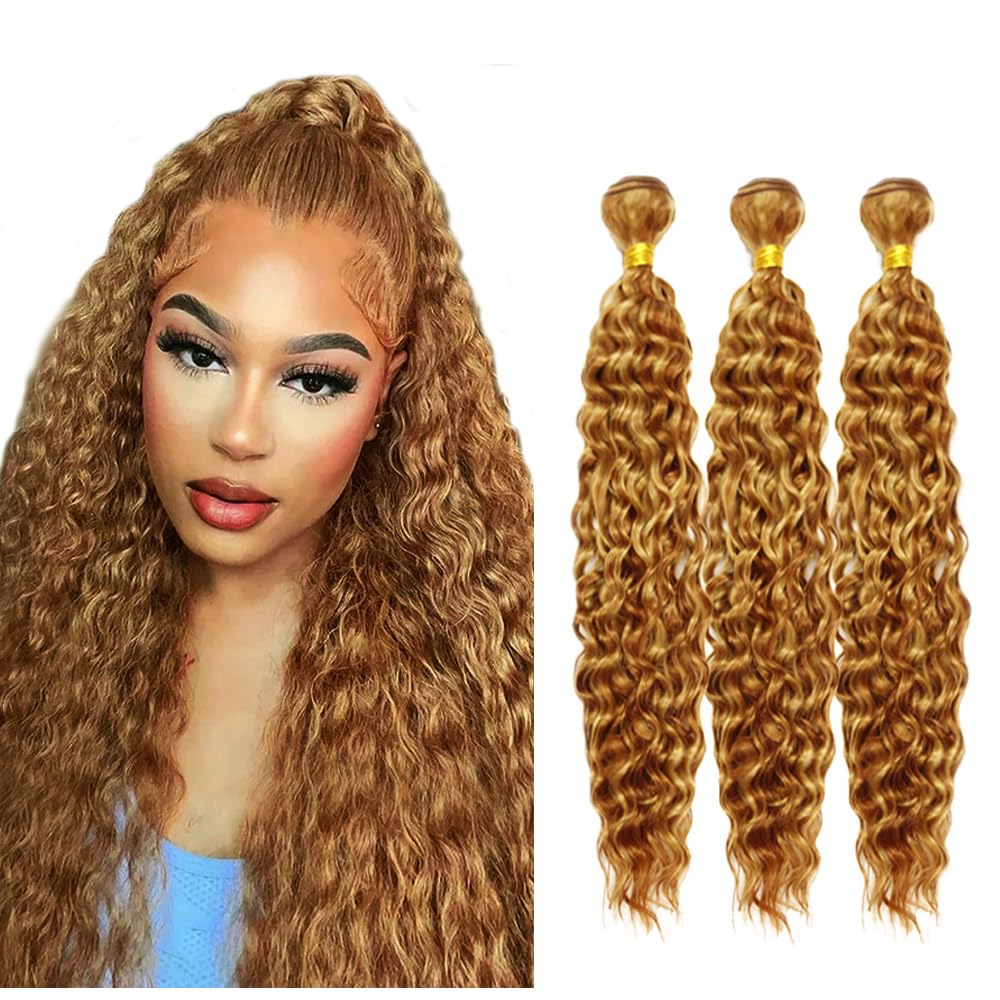 Pacotes De Cabelo Huxowax Honey Blonde P27/30 Deep Wave 40-50cm