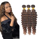 Pacote De Cabelo Freiuoke P4/30 Highlight Deep Wave 40-50cm 3x 95-105g