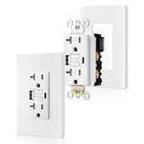 Outlet Gfci Suraielec 20a Com Portas Usb-c E Usb-a, Pacote Branco Com 2