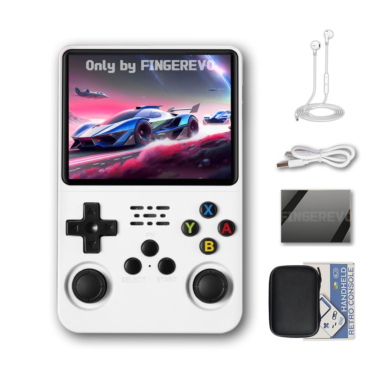 Consola De Jogos Portátil Fingerevo R36s 3,5 Polegadas 640x480 Ips Branca