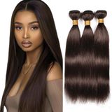 Pacotes De Cabelo Mamart Dark Brown Straight 8a Brazilian Virgin
