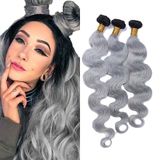 Pacotes De Cabelo Mamart Ombre Grey Body Wave 56-66cm 300g