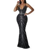 Vestido Feminino Nagfar, Strass, Festa De Aniversário, Clube Noturno, Preto