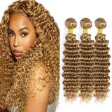 Pacotes De Cabelo Nuailisex Blonde Deep Wave Brazilian 20 22 24
