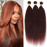 Pacotes De Cabelo Hiaplame Reddish Brown Kinky Straight 33