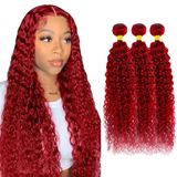 Pacotes De Cabelo Gveoxvo Red Kinky Curly 8a Brazilian Virgin