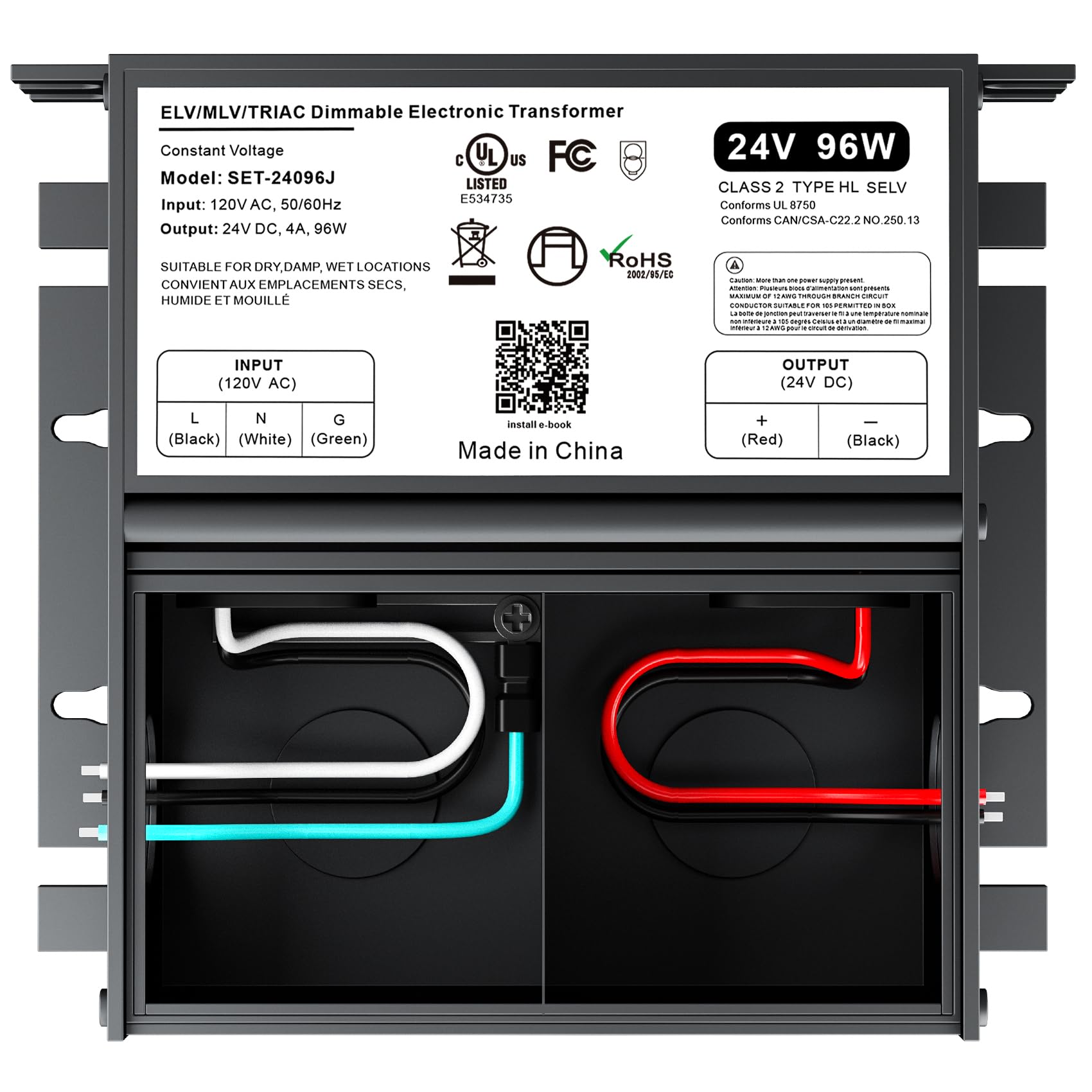 Driver De Led Regulável 96w 24v Ac/dc Triac/elv/mlv Lutron &amp; Leviton