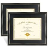 Moldura De Documentos Hodeframe Black Gold 15x18cm Para 28x36cm