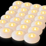 Velas Flutuantes Led Sem Chama De 7,62 Cm Brancas À Prova D&#39;água (48)