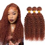 Pacotes De Cabelo Huxowax Color #33 Marrom Avermelhado Kinky Curly 50-60 Cm