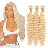 Pacotes De Cabelo Freiuoke Blonde Deep Wave 613 Brazilian Virgin