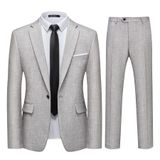Conjunto De Roupas Wulful, Blazer Masculino Slim Fit One Button