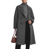 Casaco Impermeável Feminino Pea Coat Flygo, Trespassado, Cinza-l