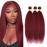 Pacotes De Cabelo Vinmdonm 99j Burgundy Yaki Straight 40-50cm