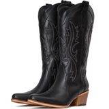 Botas De Cowboy Iuv Western Cowgirl, Salto Grosso, Meia Panturrilha, Mulheres