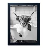 Decoração De Banheiro Emoldurada Highland Cow Wall Art