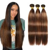 Pacotes De Cabelo Biottihair Straight Brown Brazilian 66-76-76cm