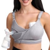Sutiã Pumping &amp; Nursing Momcozy Seamless Wireless Grey Large