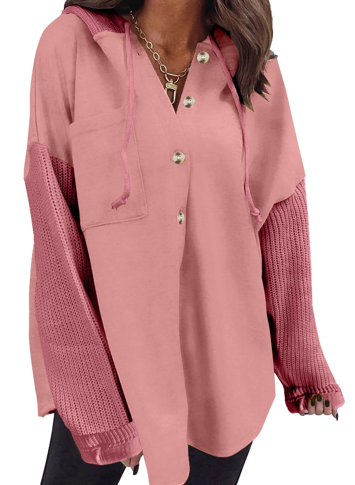 Moletom Shewin Oversized Para Mulheres Com Capuz Com Capuz Rosa Claro