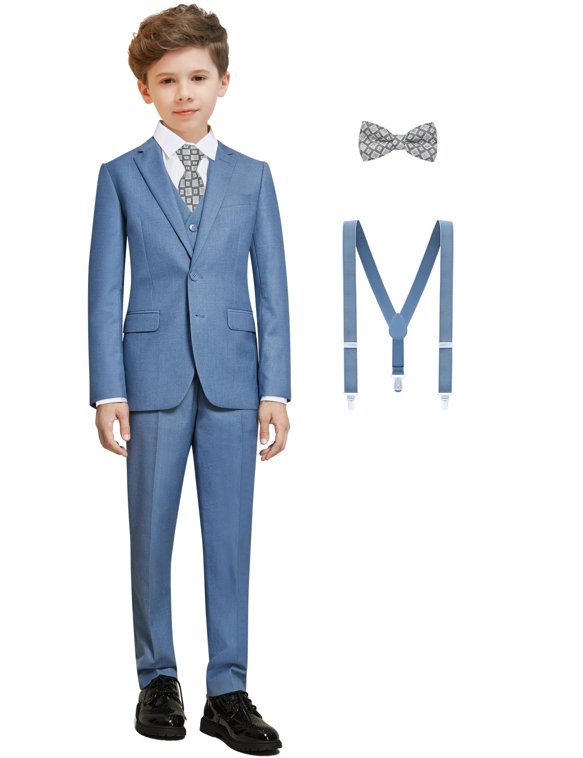 Suit Amazingkittyt Boys Slim Fit Azul Cinza Tamanho 2