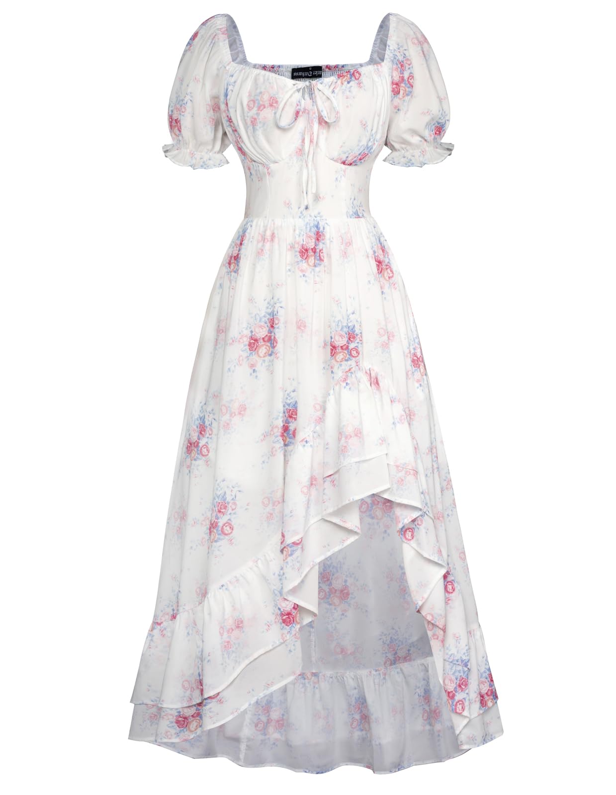 Vestido: Scarlet Darkness, Vestido De Verão, Floral, Chiffon Branco