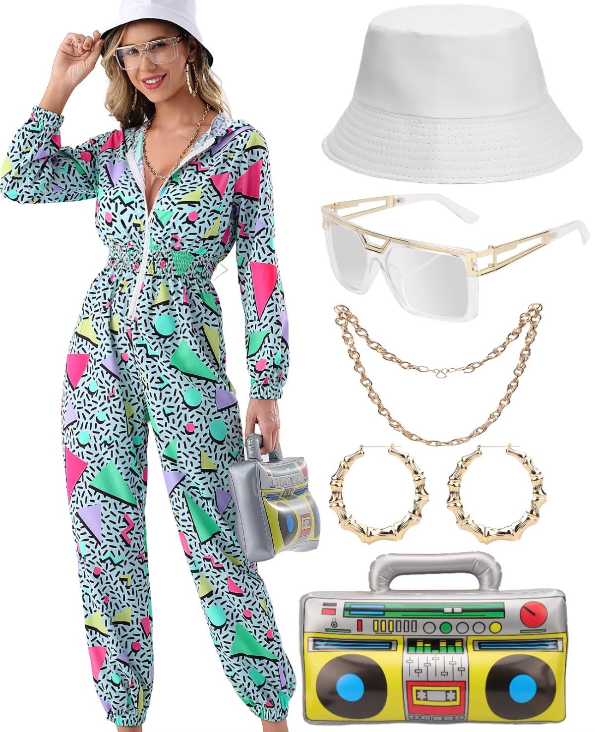 Conjunto De Agasalhos Femininos Villbecoser, Macacão Com Capuz, Anos 80, 90, Néon