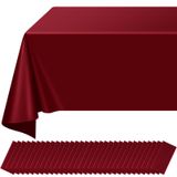 Toalha De Mesa Ragnhild Maroon Plastic, Pacote De 32 X 54 X 108 Polegadas