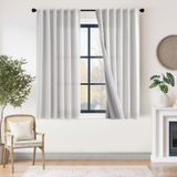 Cortinas Jinchan Linen Blackout 160x160cm, Branco Acinzentado, 2 Painéis