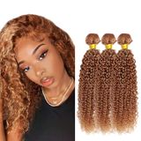 Pacotes De Cabelo Gveoxvo Honey Blonde Kinky Curly 8a Virgin Hair
