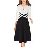 Vestido Vfshow Colorblock Work Business Office Elegante Para Mulheres