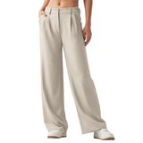 Calças De Trabalho Willit, Pernas Largas, Cintura Alta, Femininas, Bone Xl