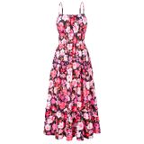 Vestido Boho Para Mulheres Sem Mangas, Floral, Longo, Vestido De Verão, Flowy A Line, Vestidos Maxi Em Camadas, Roxo, Preto, Floral, 2gg
