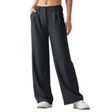 Calças De Trabalho Willit, Perna Larga, Cintura Alta, Aço, Cinza, Xs, Femininas