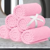 Toalhas De Mão Voova &amp; Movas 100% Algodão 13x13cm Conjunto De 6 Baby Pink