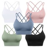 Sutiãs Esportivos Evercute Cross Back Com Alças Acolchoadas Para Ioga E Fitness