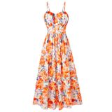 Vestido De Verão Grace Karin Floral Spaghetti Strap Aline Maxi