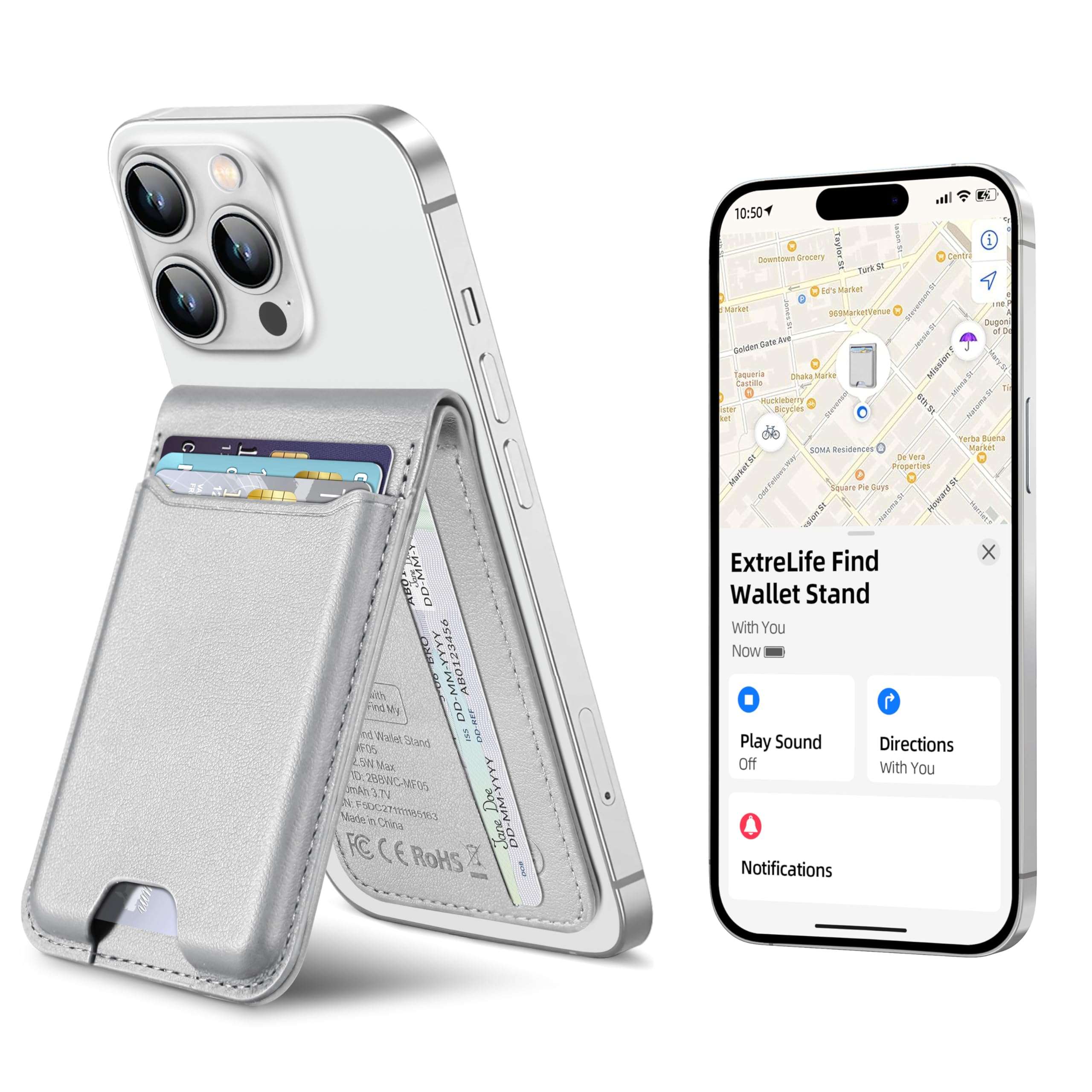 Carteira Magsafe Extrelife Para Iphone 16/15/14/13/12 Com Suporte