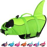 Colete Salva-vidas Para Cães Dogcheer Cute Shark Para Natação Verde L