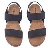 Sandálias Planas Femininas Veittes, Casuais, Com Tiras Elásticas