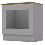 Balcao Forno Embutir Tampo Cooktop 80cm Americana Cinza Nature Henn