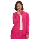 Jaqueta Esfoliante Floralhue Para Mulheres Com Zíper Frontal Rosa Choque 2xs