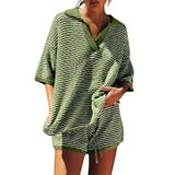 Conjunto De Suéteres Tankaneo, Roupa Feminina De 2 Peças E Shorts Com Decote Em V