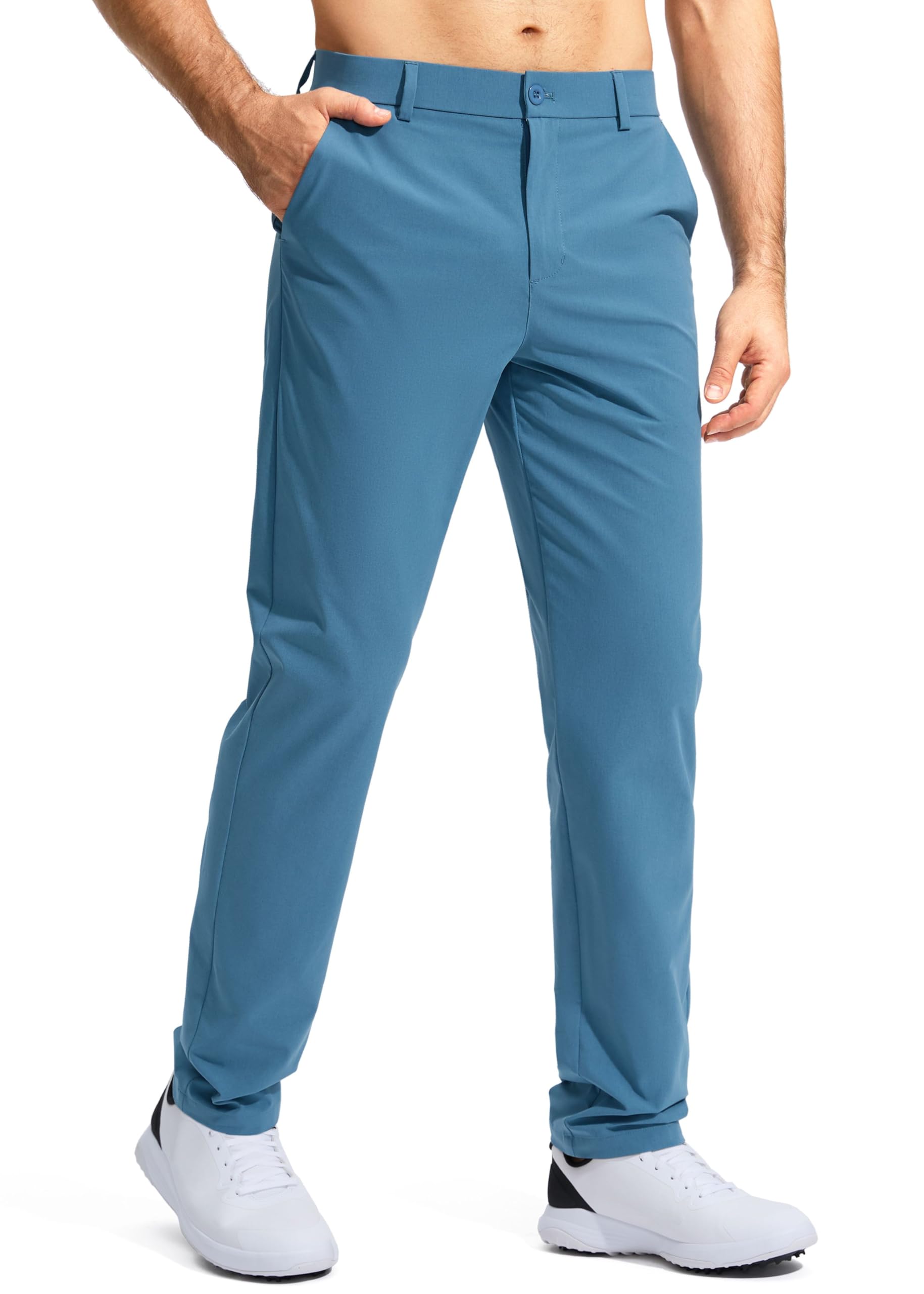 Calças De Golfe Pudolla Stretch Classic Fit Masculinas Leve Azul
