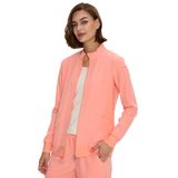 Jaqueta Esfoliante Floralhue Para Mulheres Com Zíper Frontal, Vermelho Coral, 4gg