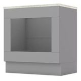 Balcao Forno Embutir Tampo Cooktop 80 Cm Americana Cinza Calcare Henn