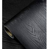 Papel De Parede Até Black Wood Peel And Stick 30cm X 15m