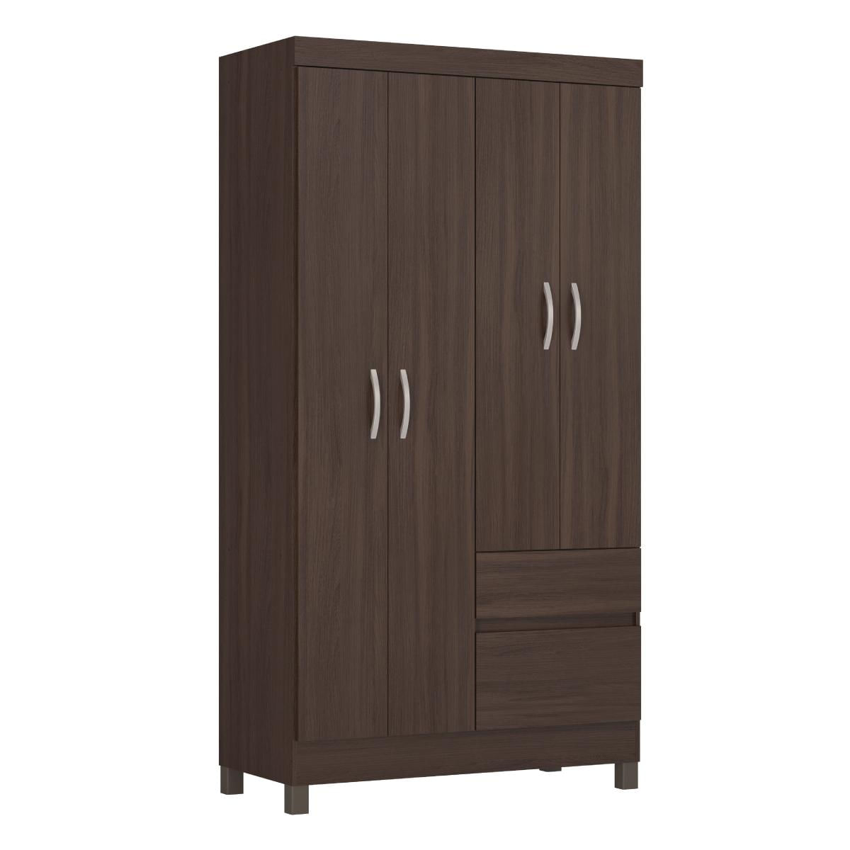 Guarda Roupa Lotus Quarto Com 4 Portas E 2 Gavetas Cafe Touch