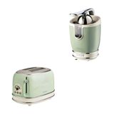 Kit Ariete Vintage Verde Torradeira Elétrica 2 Fatias 6 Niveis De Tostagem 750w E Espremedor Ariete De Frutas 85w 220v
