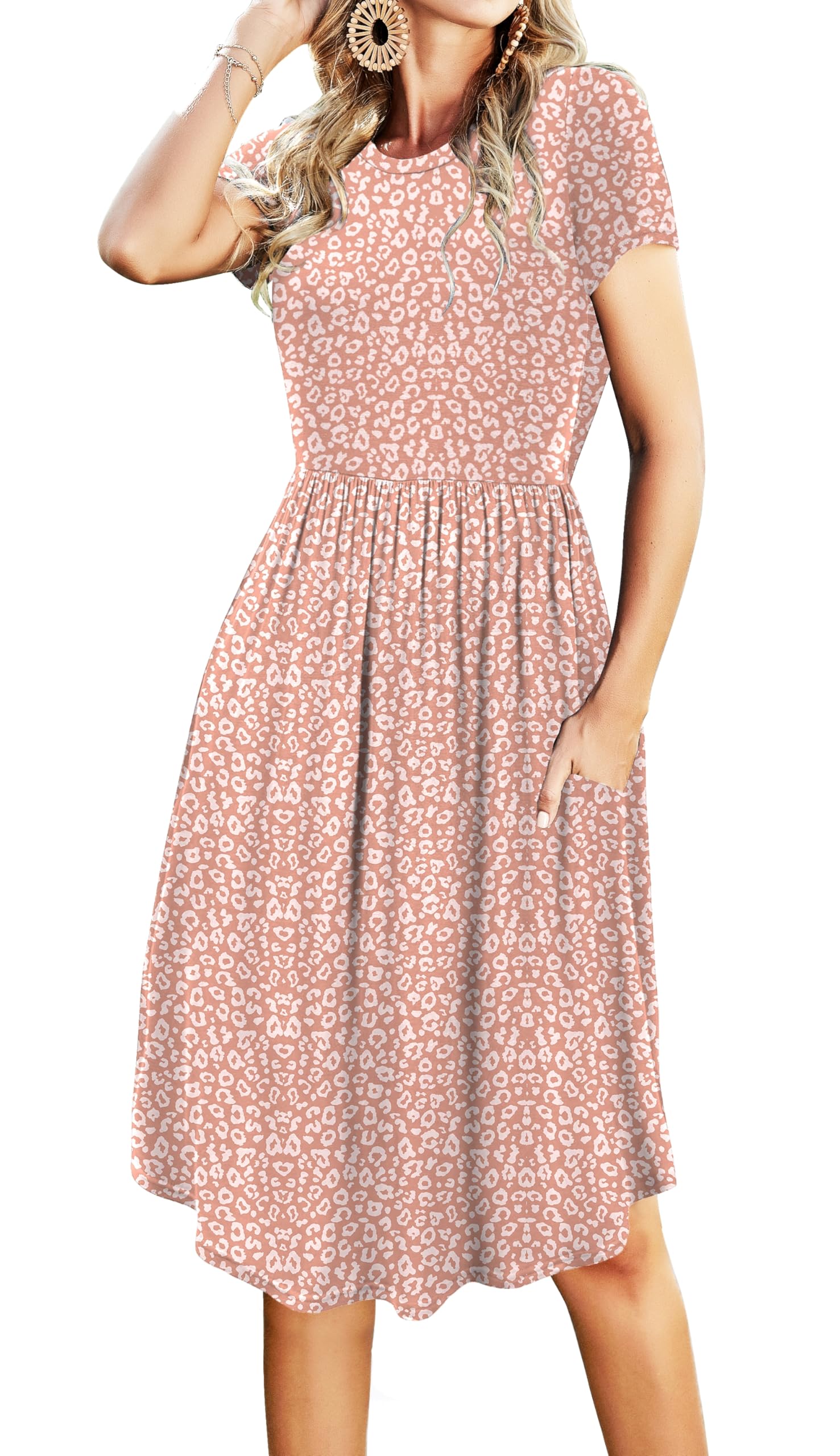 Vestido Casual Simier Fairy Modest Business Work Pink S