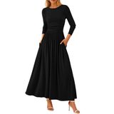 Vestido Maxi Feminino Prettygarden, Casual De Primavera, Manga Comprida